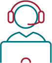 Person with headset and computer to represent consultative customer service.